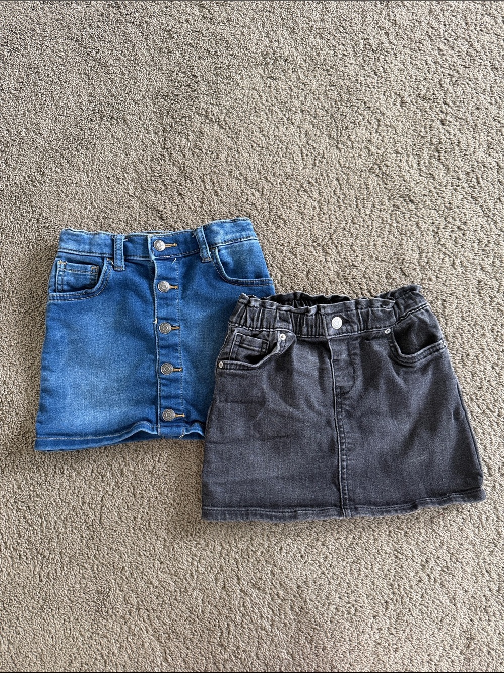 Cat & Jack Girls' Denim Skirt Duo in Blue and Charcoal